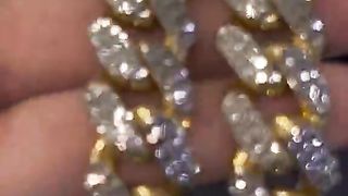 Real Gold Diamond Cut Monaco Cuban Chain