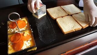 Combination Pizza Toast - Korean street food