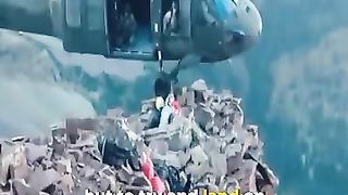 Helicopter Extreme Emergency Landing On Mountain.