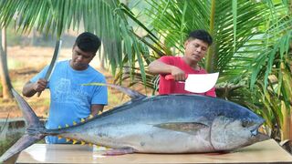 100 KG BIG TUNA FISH _ Yummy Tuna Fish Pickle _ Cutting & Cooking Skill.