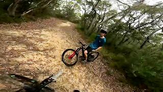 Riding down Double B's on a wet day!