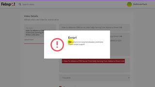 How To Video Upload Fix on Febspot Video Monetize Platform