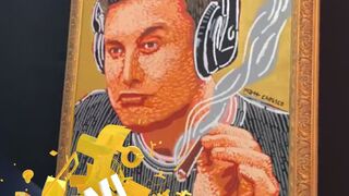 Painting Elon Musk Smoking in Pop Art