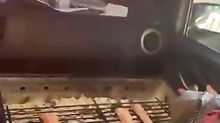Barbecue in car