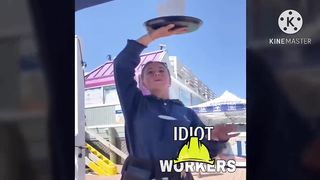 Worker funny idiot