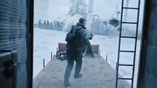 Train fight scene helicopter fight scene