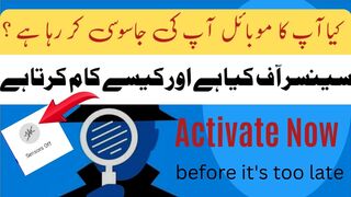 How to Enable Sensors Off Option  In Android.Kia App Ka Phone App Ki Jasosi Kar Raha Hy By ZafirAliTV