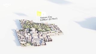 Country Size Comparison 3D - 195 Countries Sorted by Size using Satellite Images