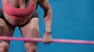 Woman's crossfit workout model motivation
