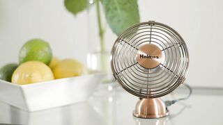 HOLMES 4" Mini Heritage Desk Fan, USB-Powered, Single Speed, 4 Blades, Adjustable 100°