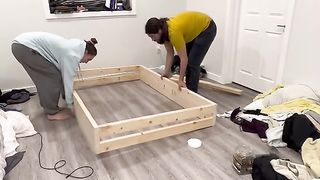 Stunning Bedroom Transformation: ????️Creative DIY Headboard and Bedside Tables!