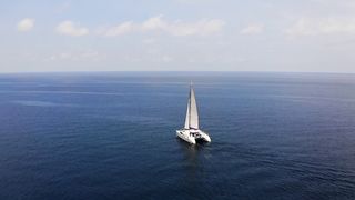 Canoeing in the boundless sea