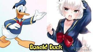 Cartoon characters in Anime style like Donald duck tom and others