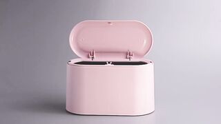 MONGTINGLU Mini Trash Can with Lid - Removable Small Garbage Ca