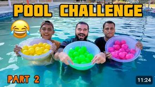 Ball challenge in swimming pool ???? Kon jeetega .