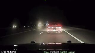 Dodge hellcat outruns police
