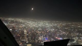 Los Angeles city night view from the sky