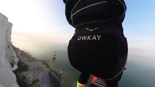 Parachuting on the Bike Stunt