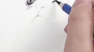 Cat drawing in unique Art