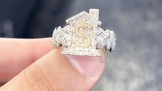 Real Diamond Cuban Link Bank Ring by Ijaz Jewelers