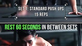 No Equipment Chest + Triceps + Abs Routine
