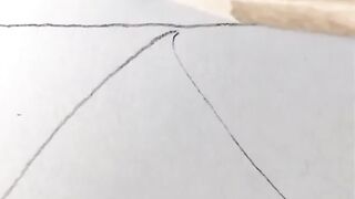 Sketch of a landscape with a road and mountains ❤️