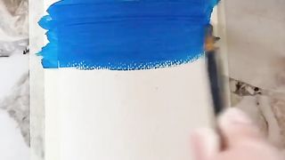 Painting Blue Beach Scene _ #shorts.