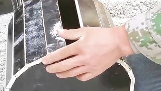Simple round wooden bench binding process.