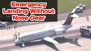 Delta air landed in emergency without nose gear