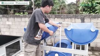Membuat Aquaponik Drum Pelihara Ikan Lele & Menanam Kangkung Di Kebun Halaman Rumah _ FULL VIDEO