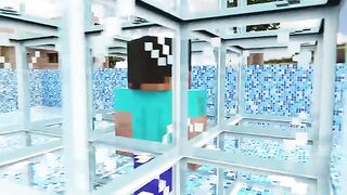Herobrine Trapped Inside The Pool Filled With Realistic Water _ Minecraft RTX