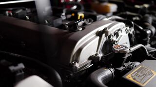 Closeup of sports car engine