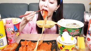 Korean convenience Store food cheese ttoekbokki ASMR Ssoyoung
