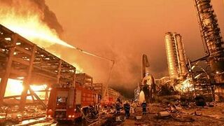 Huge explosion at Chinese chemical facility sends thick black smoke billowing into the sky