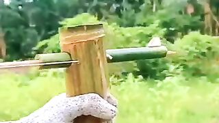 Green bamboo slingshot