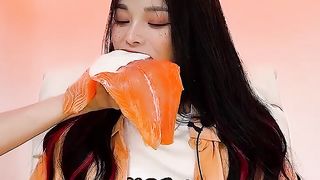 Orange food mukbang