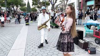 L'Amour Toujours - Karolina Protsenko (feat. Daniele Vitale) - Violin and Sax Street Performance