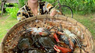 Cook crab stir-fry recipe and eat
