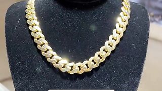 Real Gold Cuban Link Choker Chain by Ijaz Jewelers