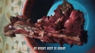 At night, beef is great