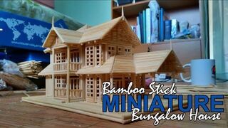 Bamboo Stick Miniature House - Bungalow House