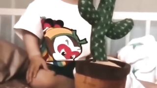 Babies reaction to dancing cactus