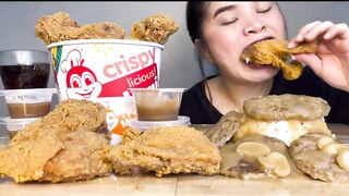 All time favorite Jollibee Chickenjoy and Burge steak Mukbang Philippines _Hanimace tv.mp4