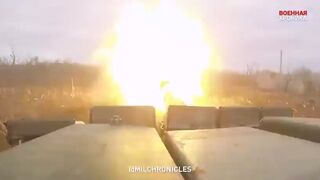 Russian DNR 11th Brigade T-72B and T-72B3 Tanks fighting in Pervomaisk coming under Ukrainian artillery fire