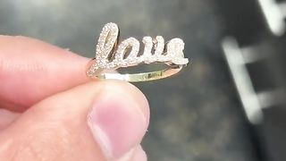 Real Diamond & Solid Gold LOVE Ring