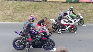 Goat at the Starting Line Interrupts Racing