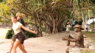 funny video statue prank