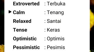Kosakata Karakter Seseorang