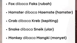 Latih pengucapan nama hewan