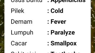 Sakit dalam bahasa Inggris
